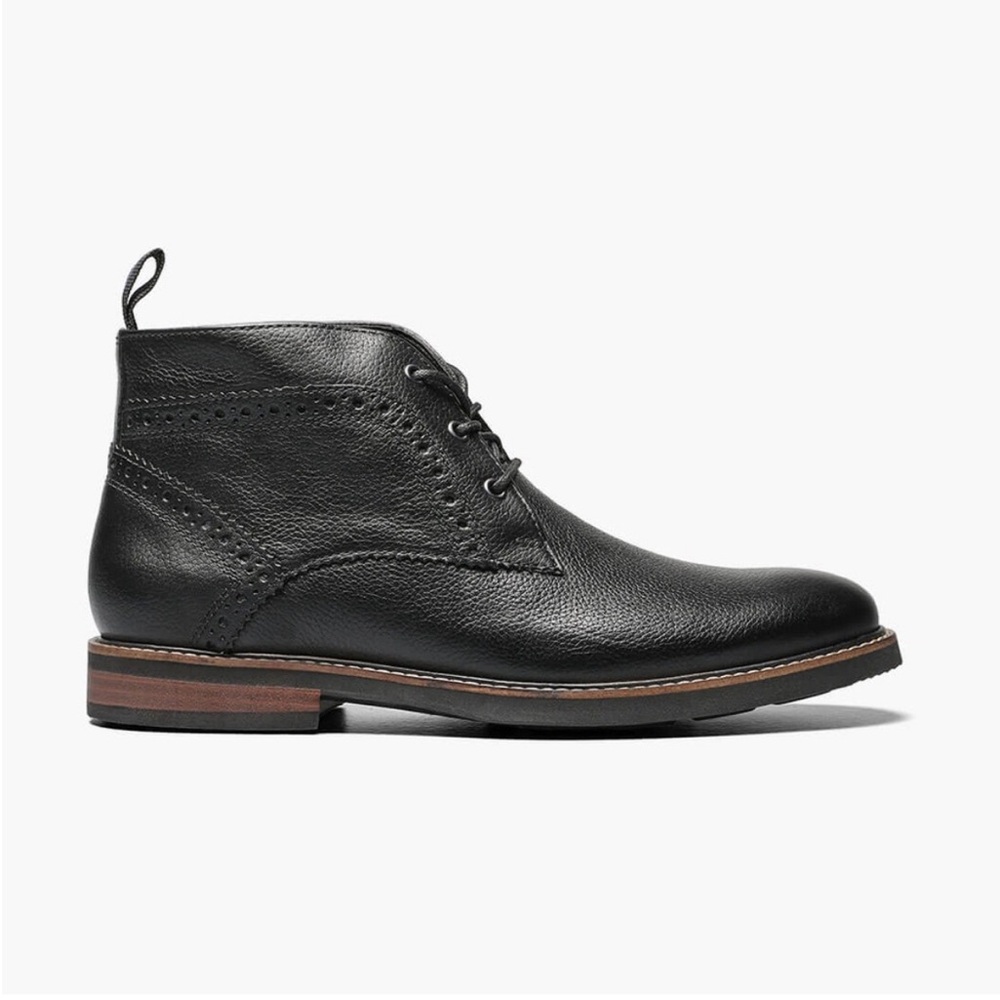Nunn Bush Black Chukka Boots Leather Mens Ankle Lace Up Dress Shoes wedding
